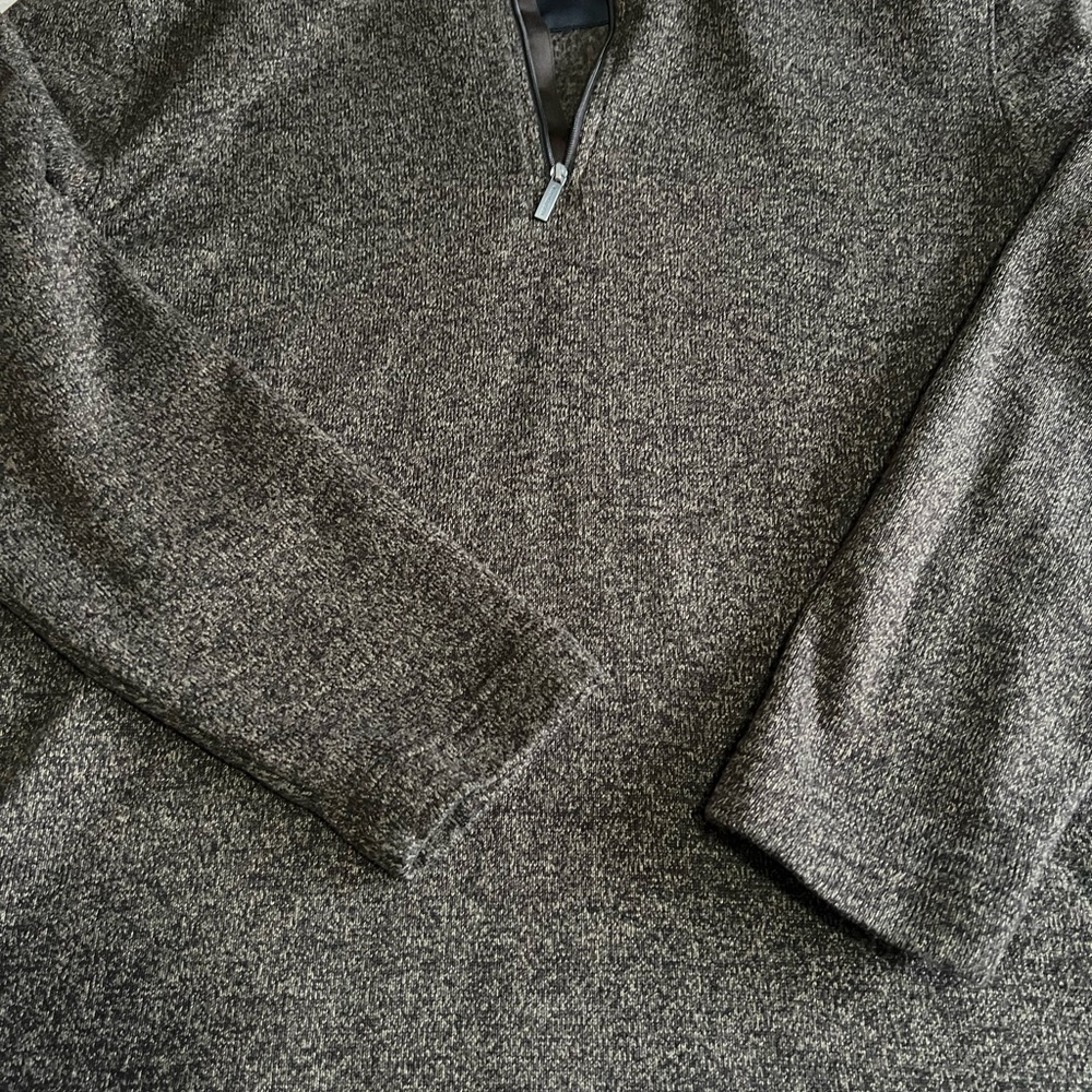 Men’s Van Huesen Flex Grey Quarter Zip Pullover Sweater Size XXL - Picture 2 of 5